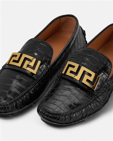 versace greca loafers|Versace Greca Patent Leather Loafers .